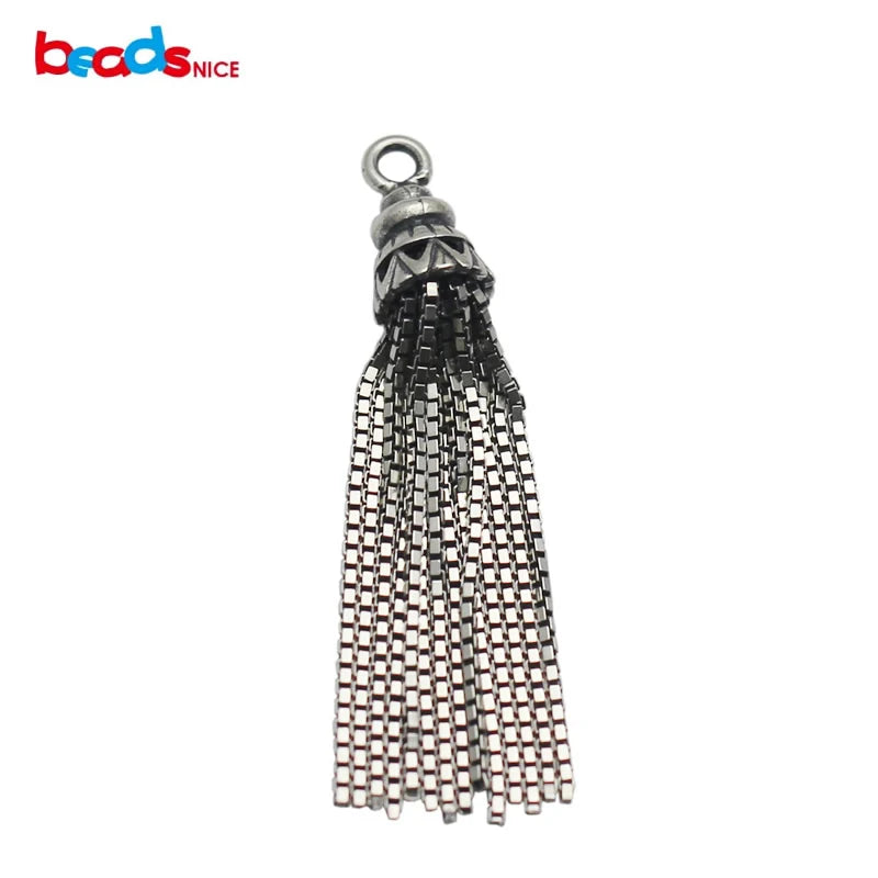 Vintage 925 Silver Tassel Charms Pendant Necklace Findings