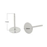925 Sterling Silver Stud Post Earring Base Flat Back Earrings