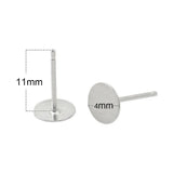 925 Sterling Silver Stud Post Earring Base Flat Back Earrings