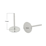 925 Sterling Silver Stud Post Earring Base Flat Back Earrings