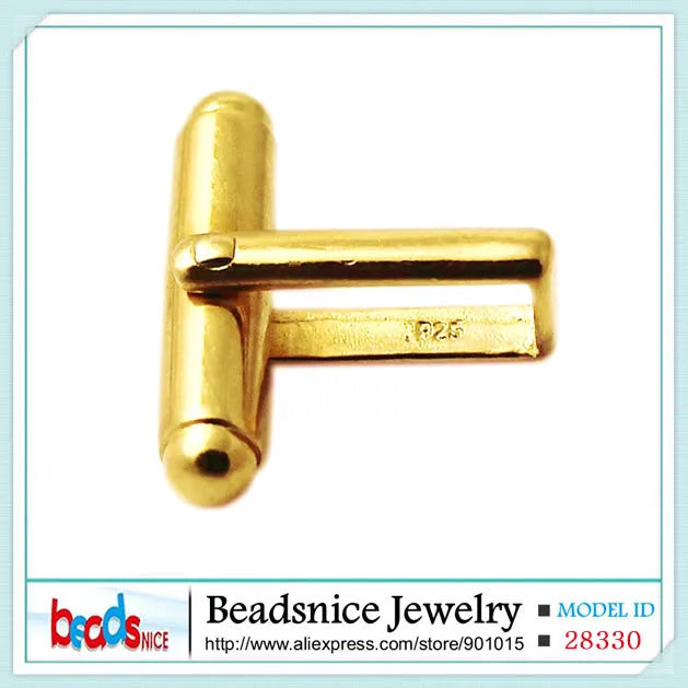925 Silver Cufflink Blanks Base for Personalized Jewelry Making