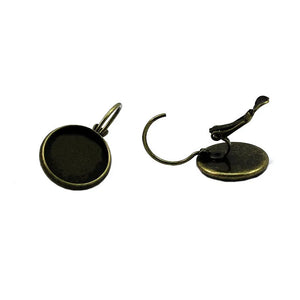 Brass Hoop Earring Base Round Bezel Blanks