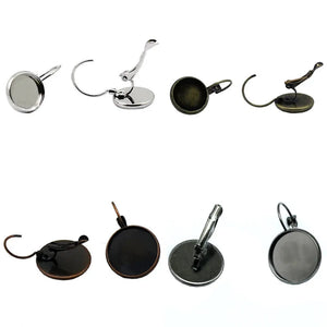 Brass Hoop Earring Base Round Bezel Blanks