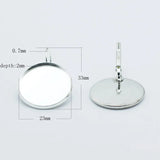 Brass Hoop Earring Base Round Bezel Blanks