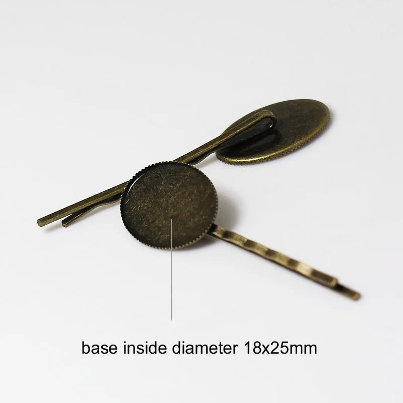 Hairpin Hair Clip for 18X25mm Oval Jewelry, Brass Nickel-Free