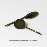 Hairpin Hair Clip for 18X25mm Oval Jewelry, Brass Nickel-Free