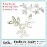 Beadsnice flower bead caps in 925 silver for bracelet making