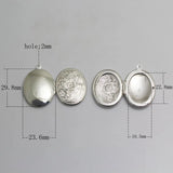 Brass Locket Photo Pendants Inner Diameter 22.8x16.5mm
