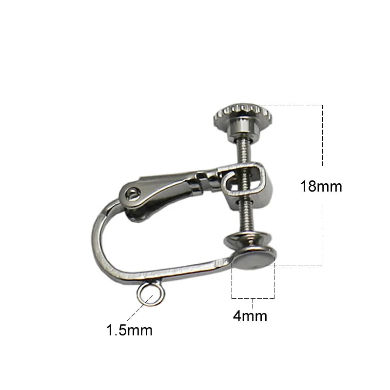 925 Silver Earring Clip Findings Adjustable Trays