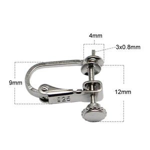 925 Silver Screw-Back Clip-on Earring Findings for Non-Pierced Ears