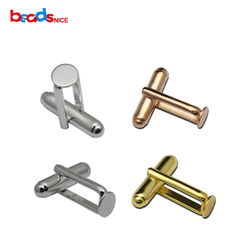 Sterling Silver Cufflink Blanks with Flat Pad for Him
