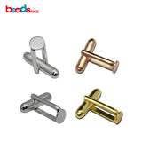 Sterling Silver Cufflink Blanks with Flat Pad for Him