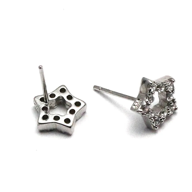 925 Silver Star Stud Earrings with Ear Back