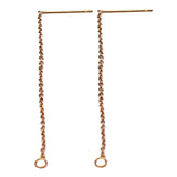 925 Sterling Silver Long Chain Earrings Stud Findings 49X1mm