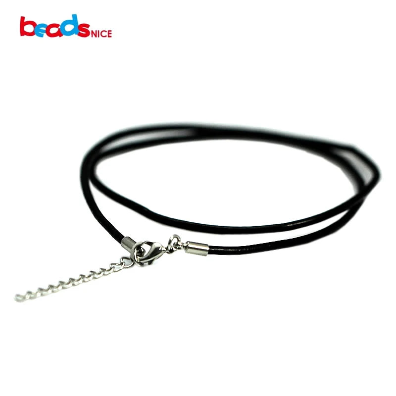 Real Leather Women Necklace with Lobster Claw Clasp