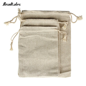 Beadtales 10pcs Burlap Jewelry Organizer Drawstring Bags