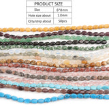 6x8mm Multicolor Natural Stone Beads Egg Shape Spacer Stone Beads
