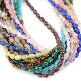 6x8mm Multicolor Natural Stone Beads Egg Shape Spacer Stone Beads