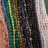 6x8mm Multicolor Natural Stone Beads Egg Shape Spacer Stone Beads