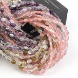 6x8mm Multicolor Natural Stone Beads Egg Shape Spacer Stone Beads