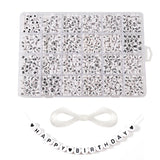 Acrylic 100-1200PCS English Letter Beads Set DIY Alphabet Bracelet Necklace