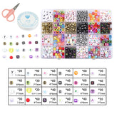 Acrylic 100-1200PCS English Letter Beads Set DIY Alphabet Bracelet Necklace