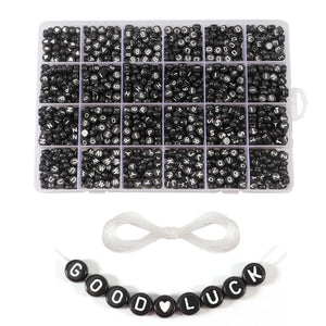 Acrylic 100-1200PCS English Letter Beads Set DIY Alphabet Bracelet Necklace