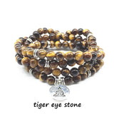 Natural Tiger eye Stone Beaded Women Pendant Bracelet Yoga Necklace