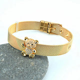 Bear Charms Bracelet with Cubic Zircon Clip