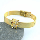 Bear Charms Bracelet with Cubic Zircon Clip