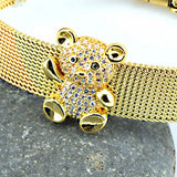 Bear Charms Bracelet with Cubic Zircon Clip