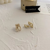 Pearl Bear Cub Ear Clips No Piercing Minimalist Jewelry
