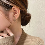 Korea Silver Bear Earrings for Women Girls