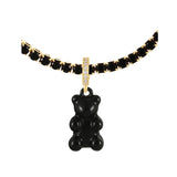 Bronze Bear Pattern Pendant Necklace with Colorful Zircon