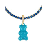 Bronze Bear Pattern Pendant Necklace with Colorful Zircon