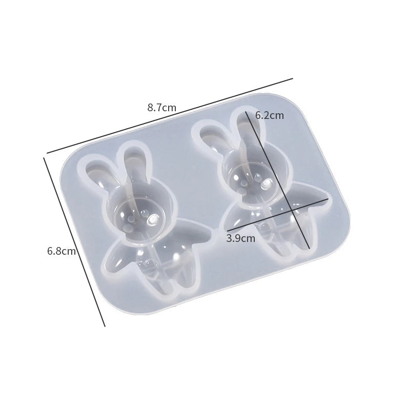 Bear Rabbit Silicone Mold for DIY Keychain Pendant Charms