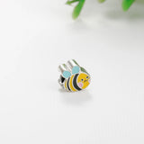 Bear Tiger Animal S925 Sterling Silver Beaded Bracelet DIY Accessories
