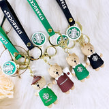 3D Cartoon Bear Keychain Doll Silicone Pendant Car Key Ring Bag Jewelry