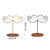 Beard Shape Organizer Net Grid Metal Jewelry Display Holder with Wood Tray