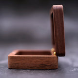 Small Bride Groom Walnut Ring Box Ceremony Wedding Rustic