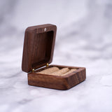 Small Bride Groom Walnut Ring Box Ceremony Wedding Rustic