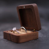 Small Bride Groom Walnut Ring Box Ceremony Wedding Rustic