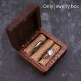 Small Bride Groom Walnut Ring Box Ceremony Wedding Rustic