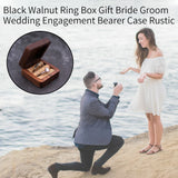 Small Bride Groom Walnut Ring Box Ceremony Wedding Rustic