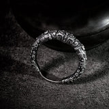Chinese Style Pure Silver Beast Earrings for Men Retro Ear Buckle