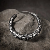 Chinese Style Pure Silver Beast Earrings for Men Retro Ear Buckle