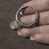 Chinese Style Pure Silver Beast Earrings for Men Retro Ear Buckle