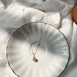 Real Girl Heart Pearl Necklace Strawberry Niche Short Fund