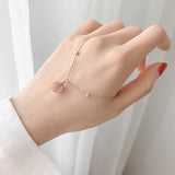 Real Girl Heart Pearl Necklace Strawberry Niche Short Fund