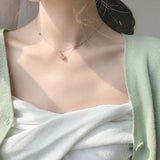Real Girl Heart Pearl Necklace Strawberry Niche Short Fund